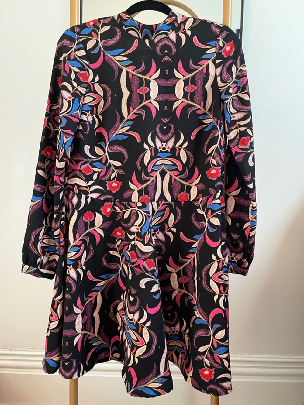 Vero Moda Black Long-Sleeve Floral & Abstract Print Dress